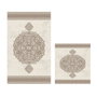 Mijölnir 510602 Juego de Alfombras de Baño Marrón 2 Piezas Poliéster 850 gr/m² 50x60cm 60x100cm Antideslizante Antibacteriano Lavable